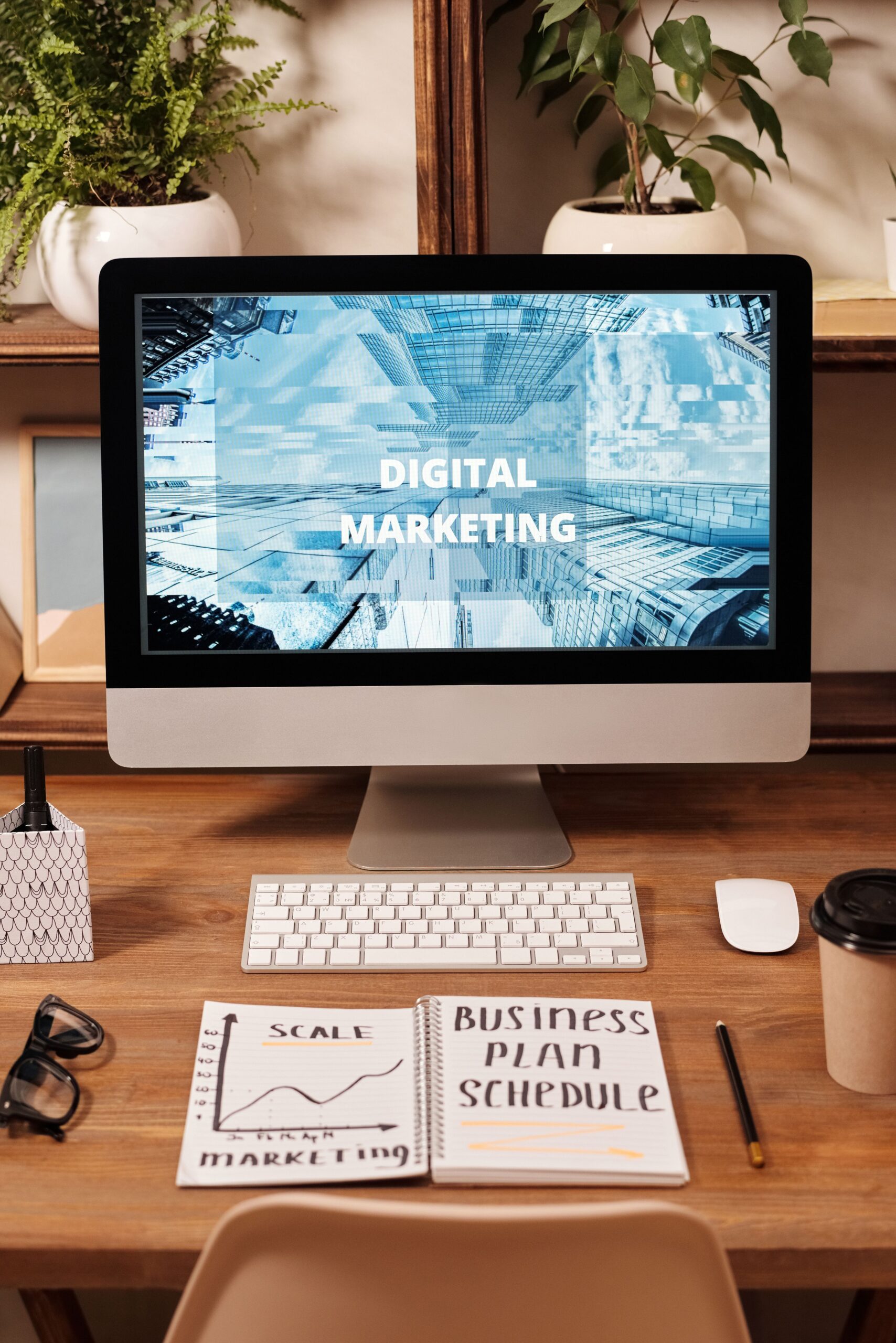 Abstract diagram showing multi-channel marketing flow